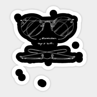 Spectacles Glasses Vintage Patent Drawing Sticker